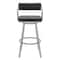 Armen Living Capri 30" Swivel Modern Metal and Slate Gray Faux Leather Bar and Counter Stool LCCPBABSSG30 - alternate 7